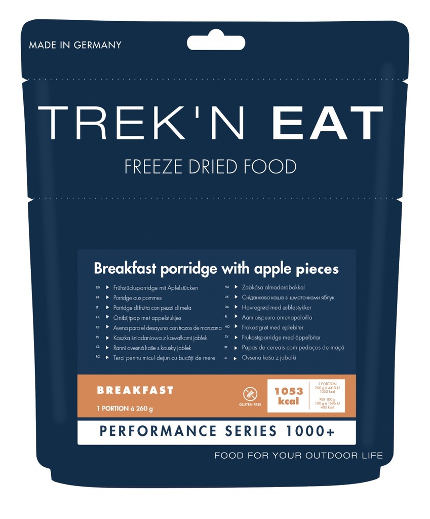 [TEBPA] Trek'n Eat Performance 1000+ porridge met appel – ontbijt van 1.053 kcal